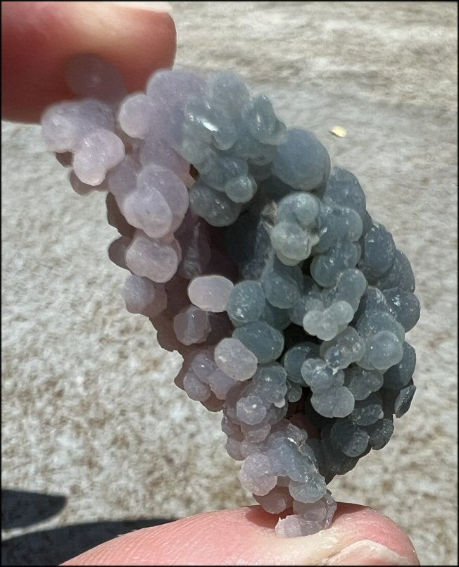 Bi-Colored Dark Turquoise + Purple Grape Chalcedony Crystal Cluster