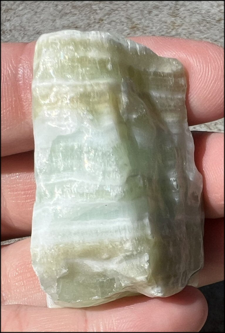 Banded GREEN Calcite Crystal Specimen - Abundance, Intuition