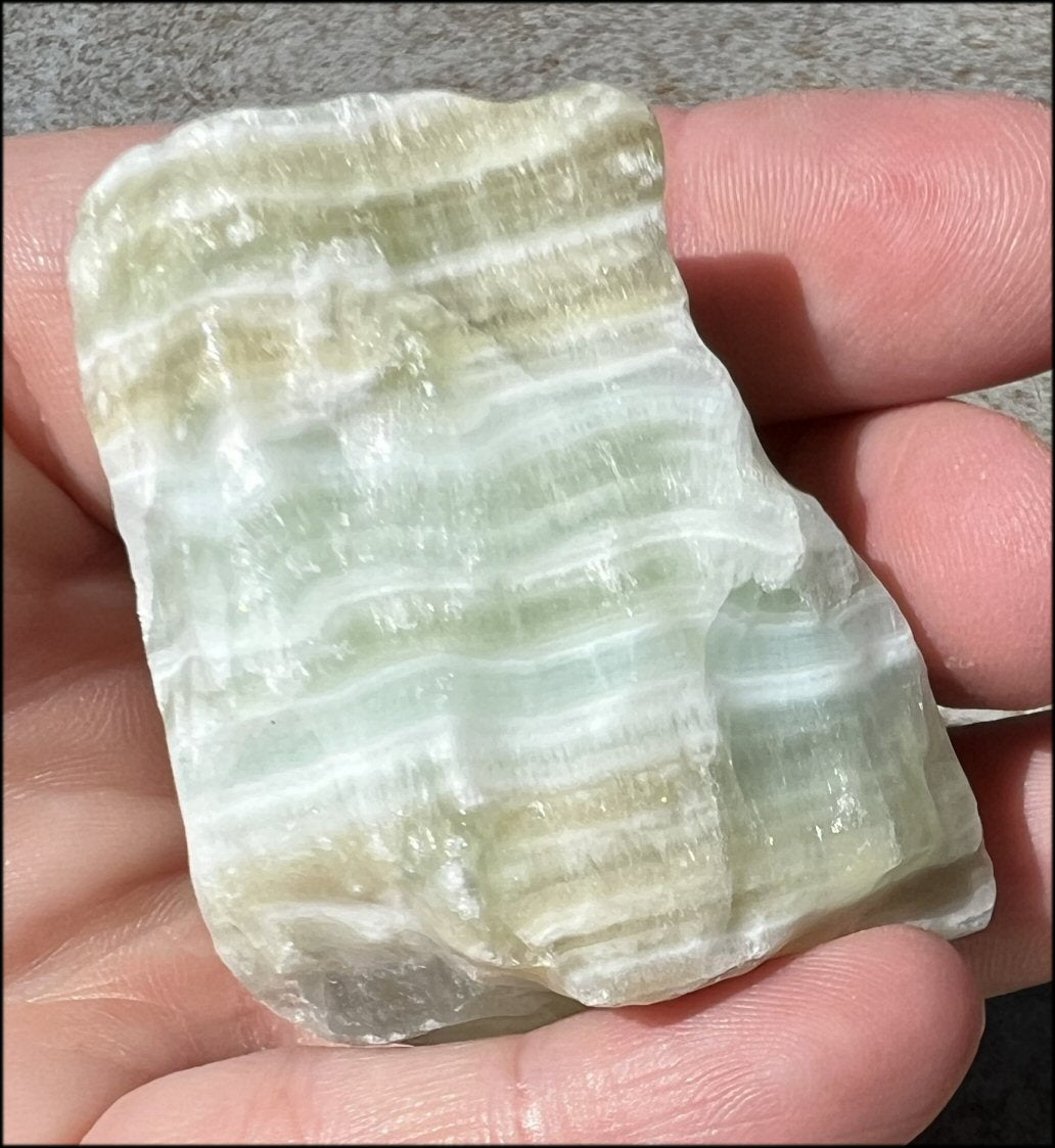 Banded GREEN Calcite Crystal Specimen - Abundance, Intuition