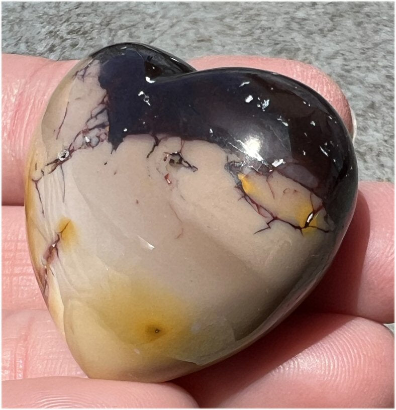 Multi-Colored Mookaite Crystal HEART - A happy energy!