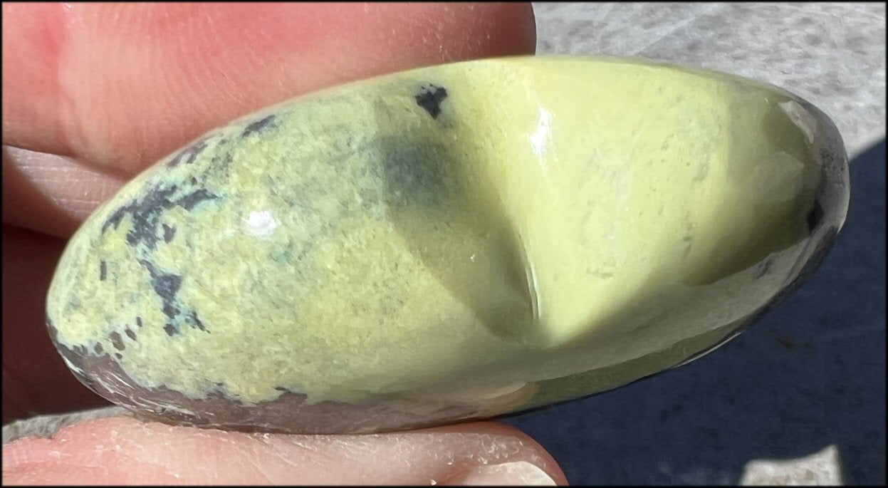 Peruvian GREEN Opal Crystal Heart w/ Lots of Pyrite - Heart Chakra, Stability
