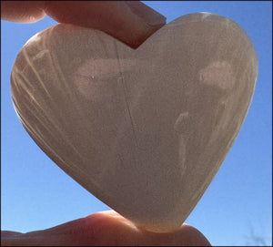~Shimmery~ Polished Scolecite Crystal HEART - Clearing and Releasing