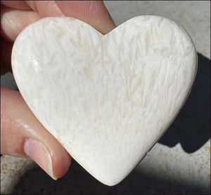 ~Shimmery~ Polished Scolecite Crystal HEART - Clearing and Releasing