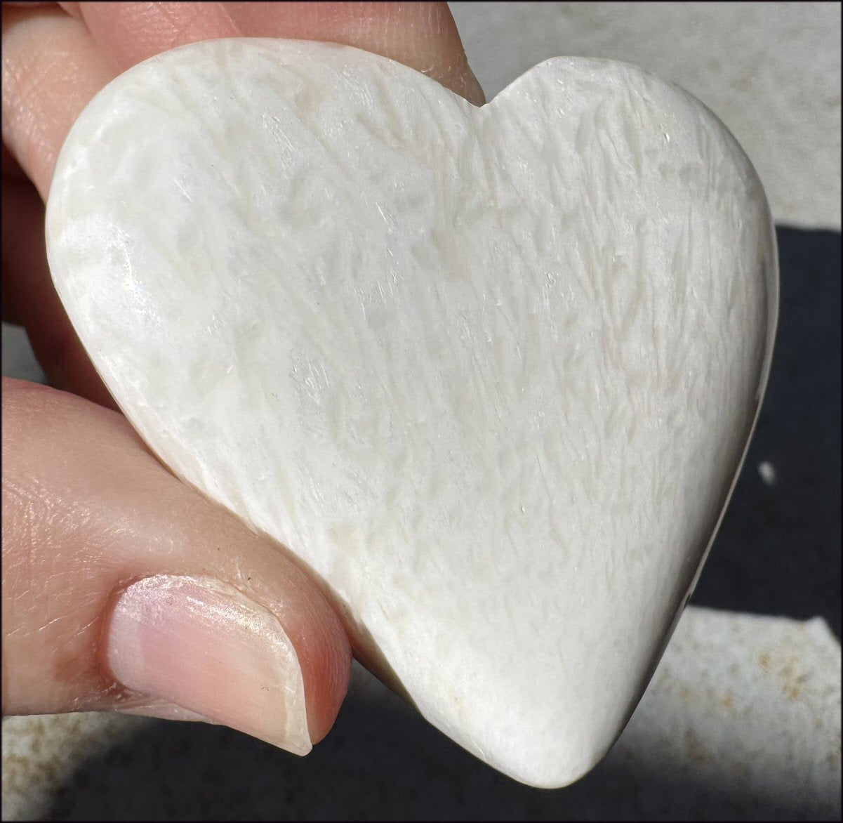 ~Shimmery~ Polished Scolecite Crystal HEART - Clearing and Releasing