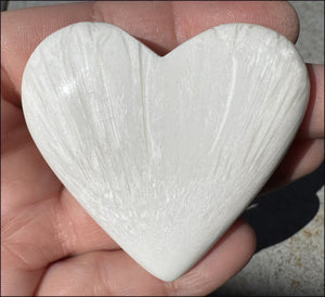 ~Shimmery~ Polished Scolecite Crystal HEART - Clearing and Releasing