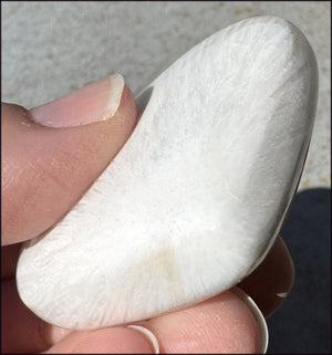 ~Shimmery~ Polished Scolecite Crystal HEART - Clearing and Releasing