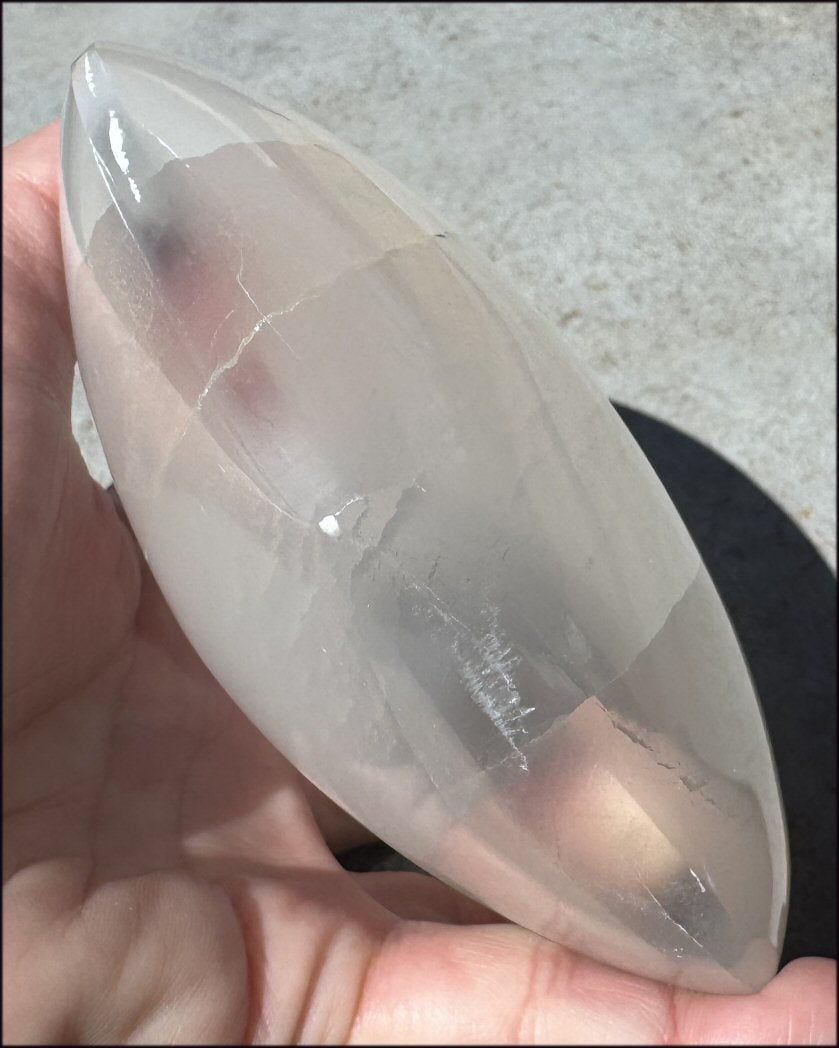 3XL White Satin Spar SELENITE Crystal Heart - Clarity, Remove energy blocks