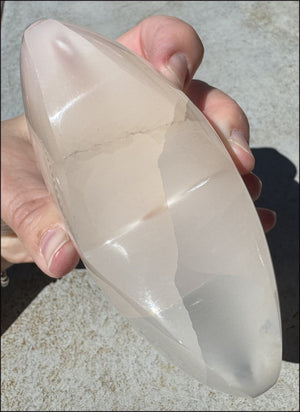 3XL White Satin Spar SELENITE Crystal Heart - Clarity, Remove energy blocks