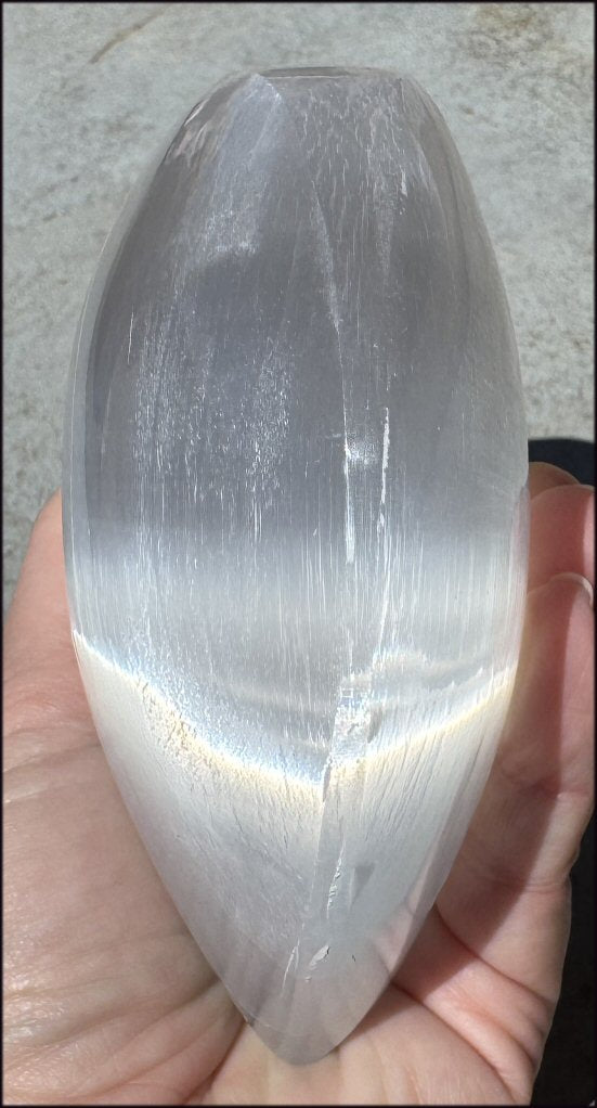 3XL White Satin Spar SELENITE Crystal Heart - Clarity, Remove energy blocks