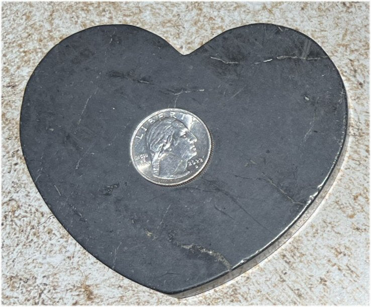 Heart Shaped SHUNGITE Charging Plate - Boost healing abilities, Connect with Mother Earth