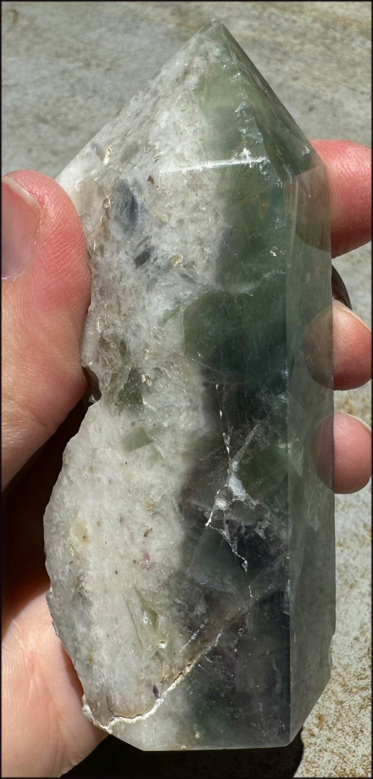 Mongolian FLUORITE Crystal Obelisk - Peace & Calm, Great for meditation!