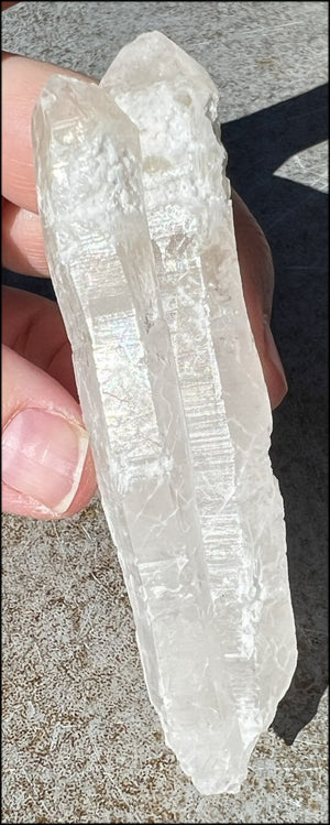 Mongolian Quartz Tabular Twin Wand with Self-Healed Bridge Crystal