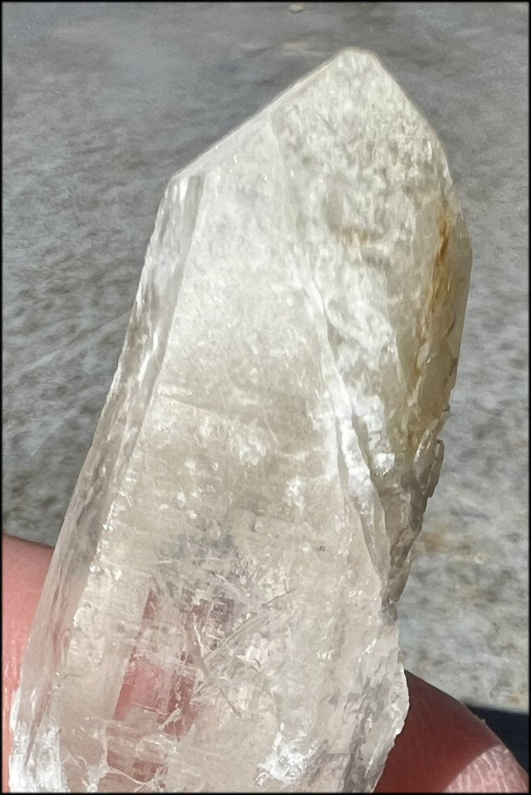 ~Intense~ Mongolian Quartz Crystal Wand with Bridge Crystals, Hematite