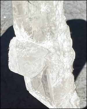 ~Intense~ Mongolian Quartz Crystal Wand with Bridge Crystals, Hematite