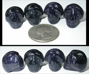 PURPLE GOLDSTONE Pocket Sized Crystal Skull! - Healing Work!