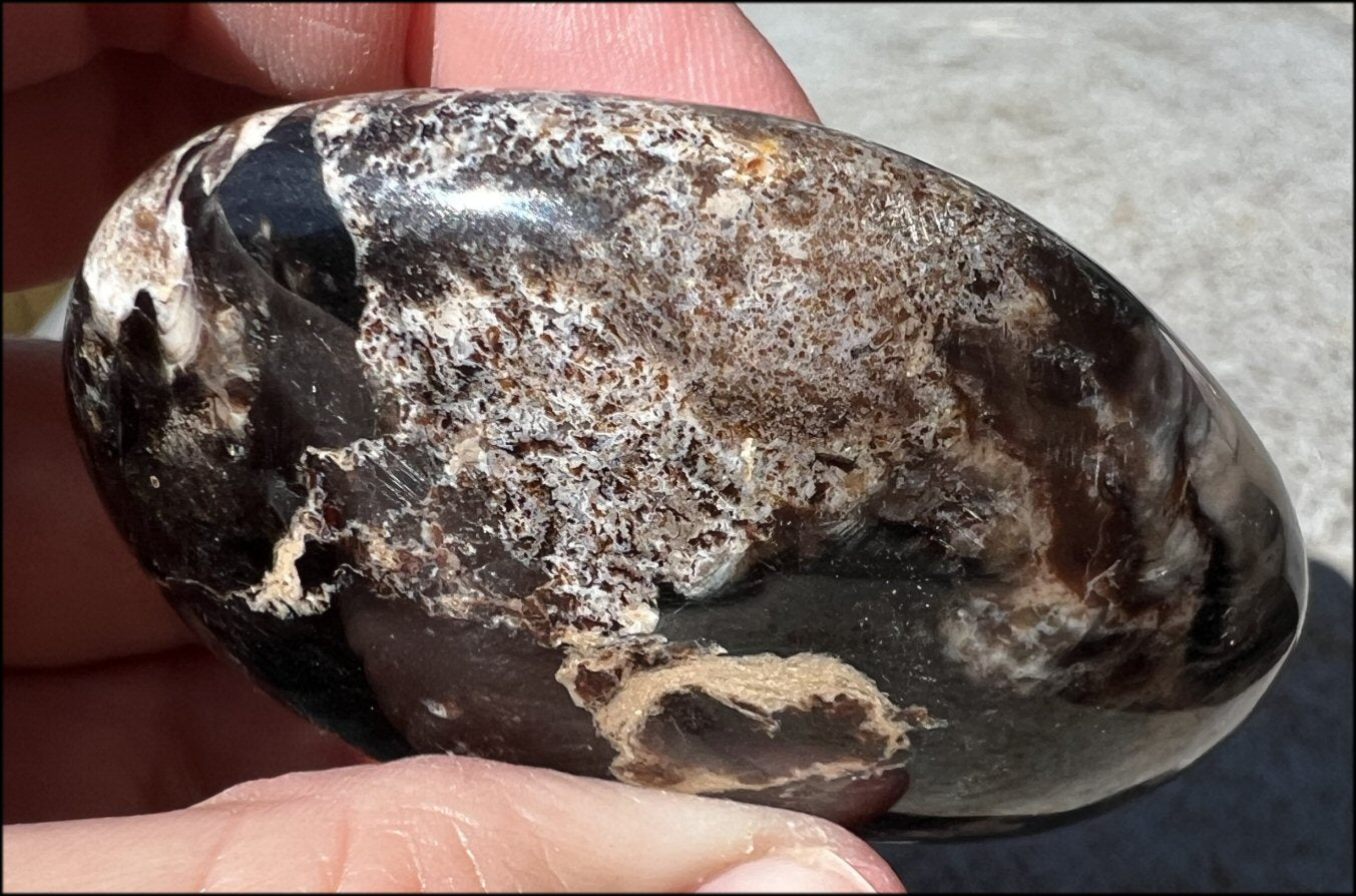 Madagascar BROWN OPAL Crystal Palm Stone - Grounding, Passion