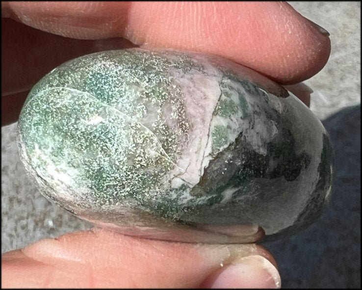 ~NEW~ Celadonite Pocket / Palm Stone - Connect with Nature Beings, Heart Chakra