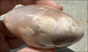 Cherry Blossom Agate AKA Flower Agate Crystal Palm Stone - Gratitude, Calm