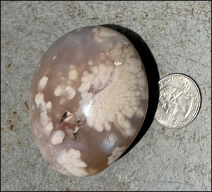 Cherry Blossom Agate AKA Flower Agate Crystal Palm Stone - Gratitude, Calm