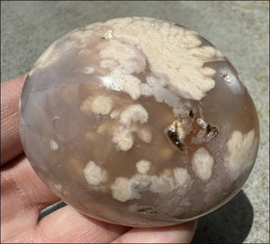 Cherry Blossom Agate AKA Flower Agate Crystal Palm Stone - Gratitude, Calm