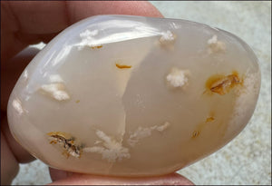 Cherry Blossom Agate AKA Flower Agate Crystal Palm Stone with Big VUG