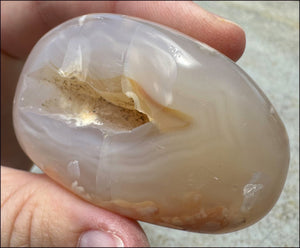 Cherry Blossom Agate AKA Flower Agate Crystal Palm Stone with Big VUG
