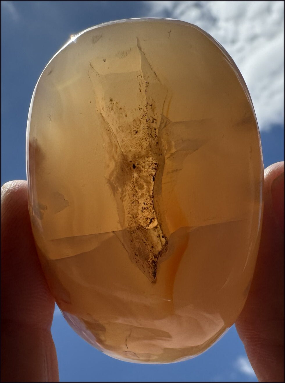 Cherry Blossom Agate AKA Flower Agate Crystal Palm Stone with Big VUG