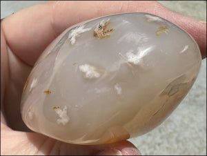 Cherry Blossom Agate AKA Flower Agate Crystal Palm Stone with Big VUG