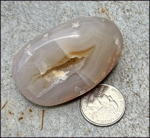 Cherry Blossom Agate AKA Flower Agate Crystal Palm Stone with Big VUG