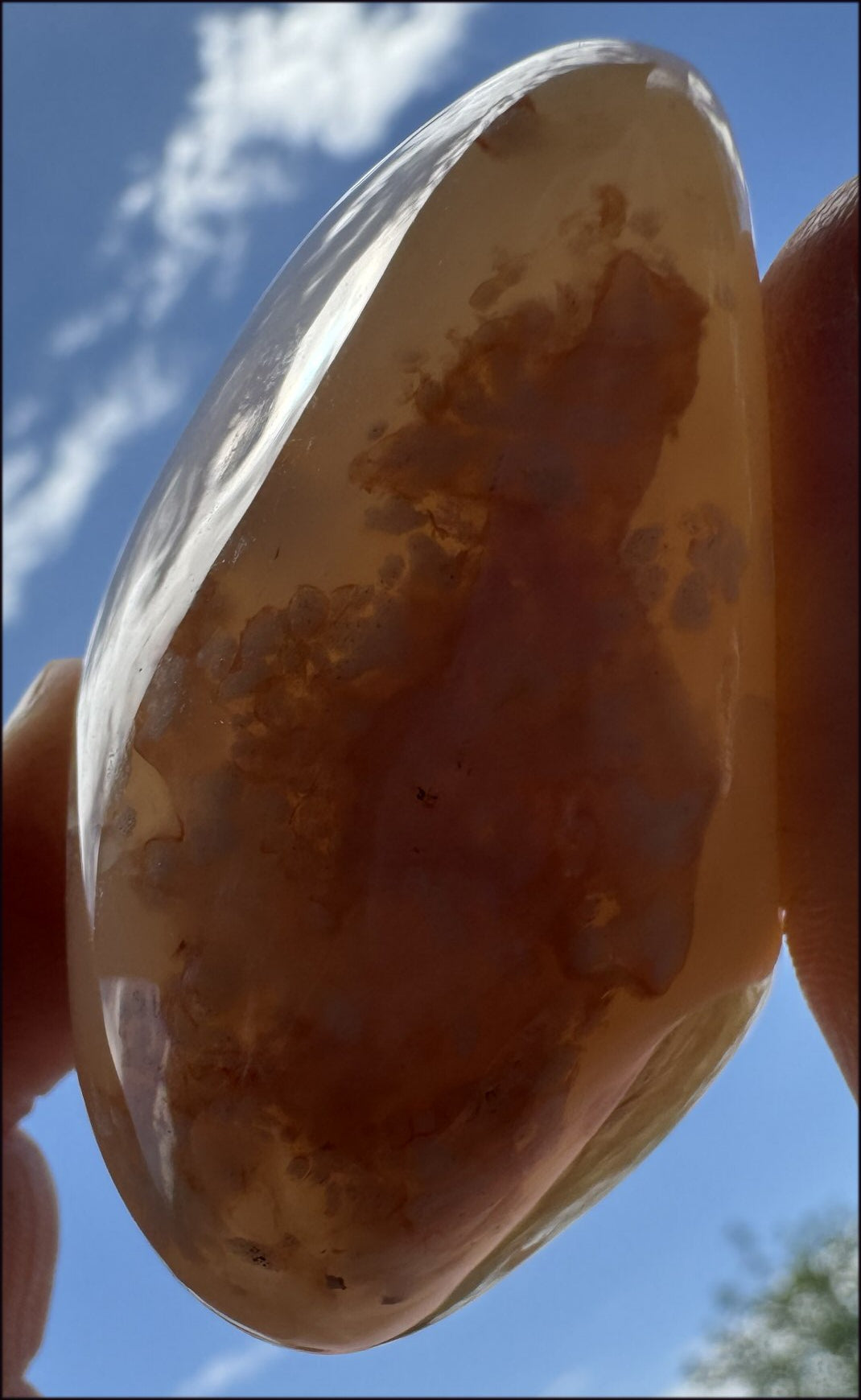 Cherry Blossom Agate AKA Flower Agate Crystal Palm Stone with Big VUG