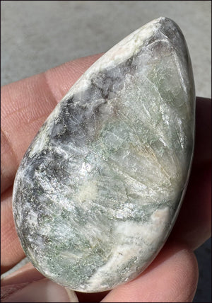 Celadonite Pocket / Palm Stone - Connect with Nature Beings, Heart Chakra
