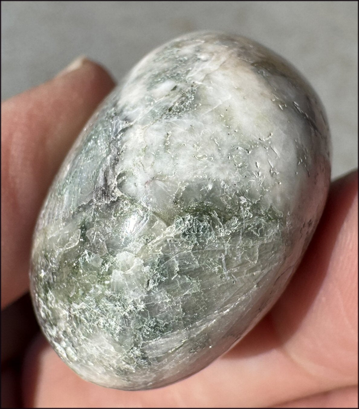 Celadonite Pocket / Palm Stone - Connect with Nature Beings, Heart Chakra