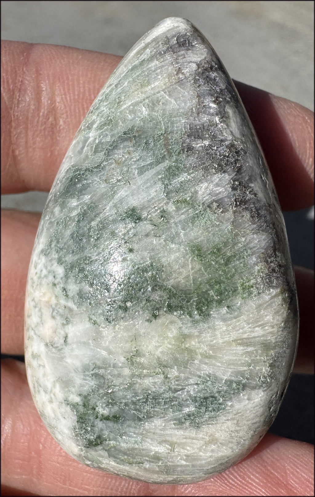 Celadonite Pocket / Palm Stone - Connect with Nature Beings, Heart Chakra