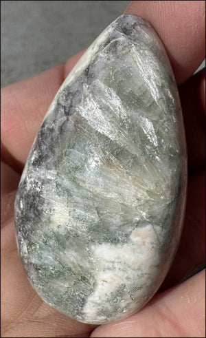 Celadonite Pocket / Palm Stone - Connect with Nature Beings, Heart Chakra