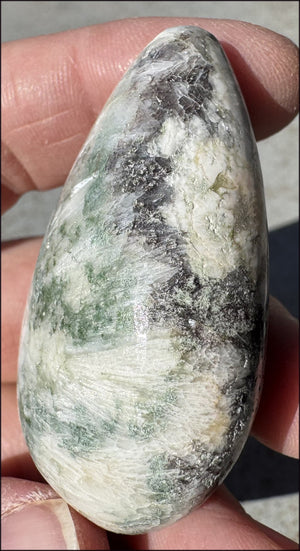 Celadonite Pocket / Palm Stone - Connect with Nature Beings, Heart Chakra