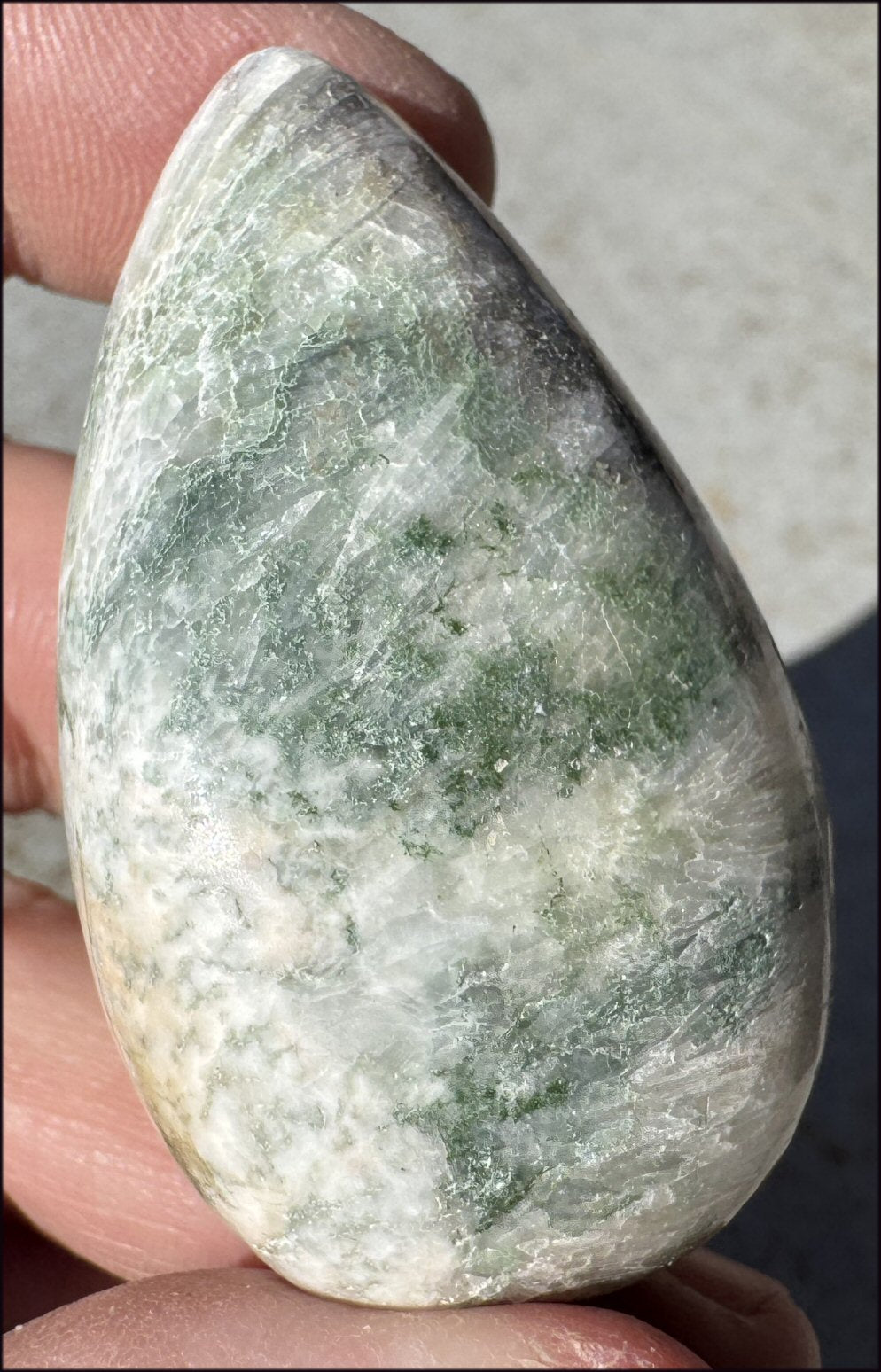 Celadonite Pocket / Palm Stone - Connect with Nature Beings, Heart Chakra