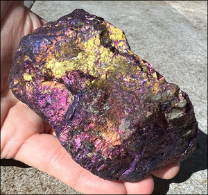 XL Rainbow Colored PEACOCK ORE Specimen - Confidence, Crown Chakra - just under 1.5lbs!