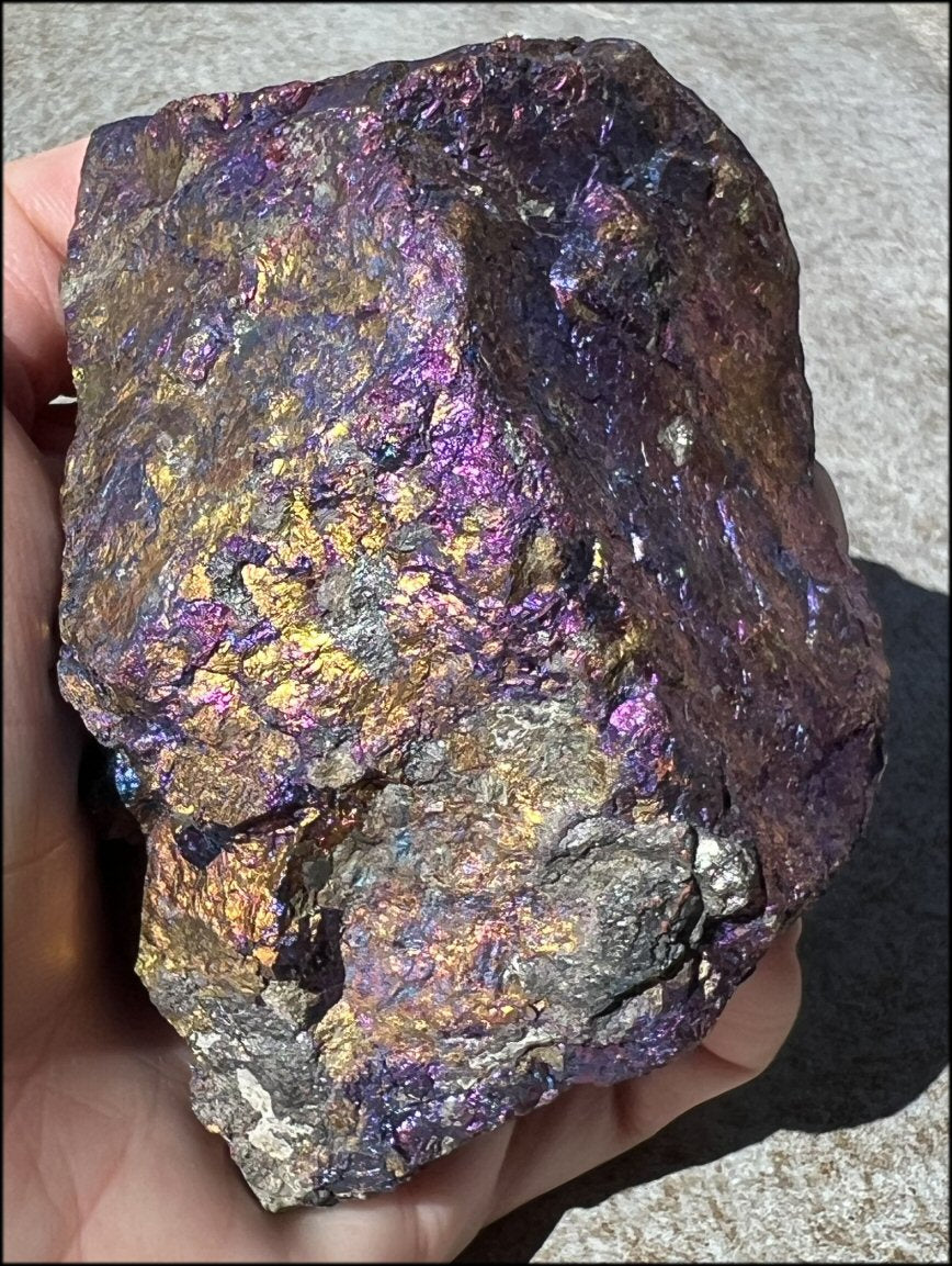 XL Rainbow Colored PEACOCK ORE Specimen - Confidence, Crown Chakra - just under 1.5lbs!