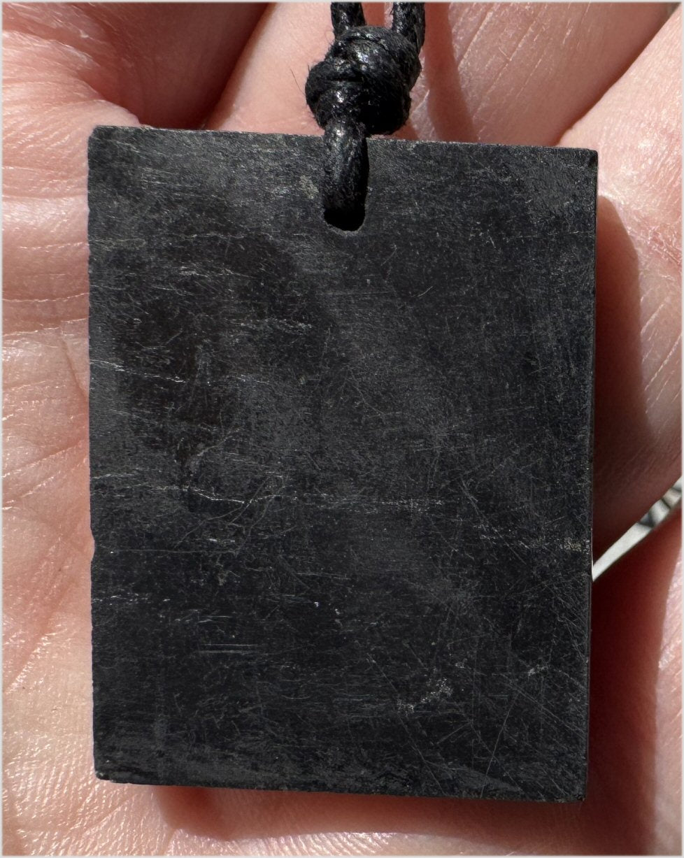 Shungite Upright HAMSA / Hand of Fatima Pendant - Protection