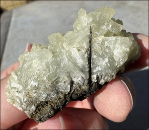 170ct PREHNITE with Epidote Specimen - Heart Chakra, Work thru Emotional Pain