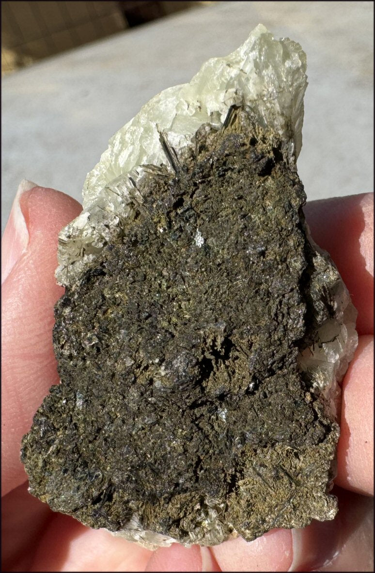 170ct PREHNITE with Epidote Specimen - Heart Chakra, Work thru Emotional Pain