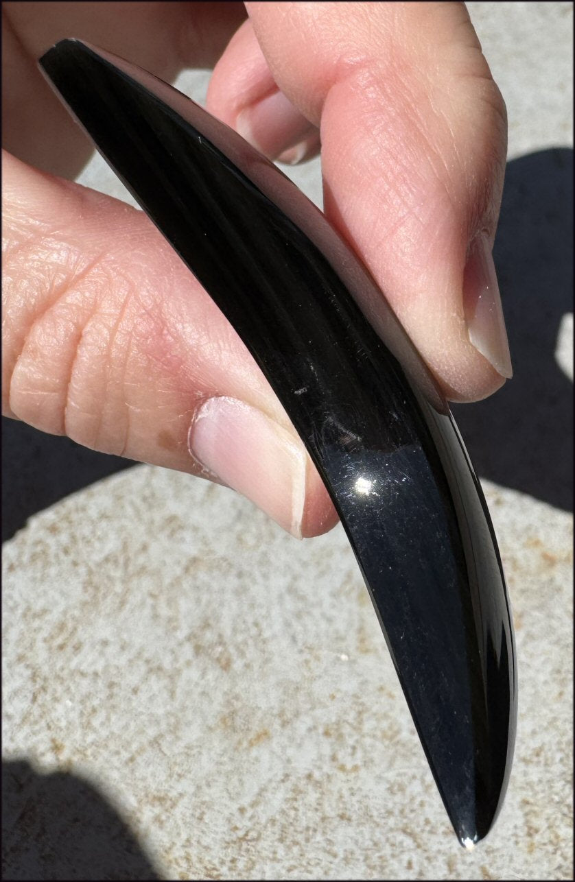 Rainbow Obsidian Crescent MOON - Love and Light!