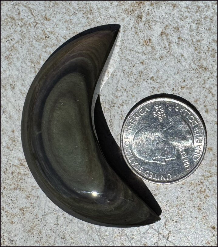 Rainbow Obsidian Crescent MOON - Love and Light!