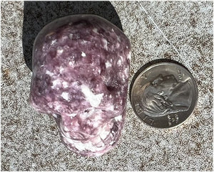 LEPIDOLITE Crystal Skull - AKA Lavenderine - Relaxation, Optimism