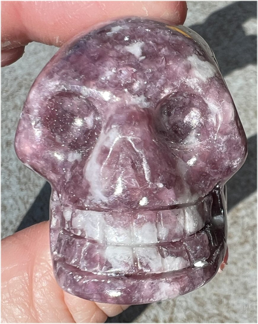 LEPIDOLITE Crystal Skull - AKA Lavenderine - Relaxation, Optimism