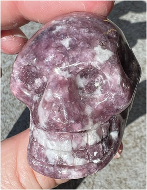 LEPIDOLITE Crystal Skull - AKA Lavenderine - Relaxation, Optimism