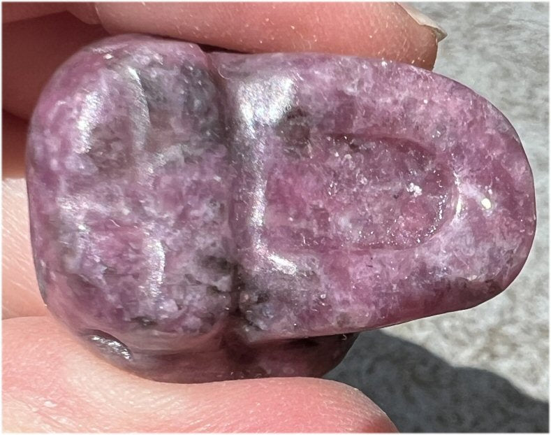 Small LEPIDOLITE Crystal Skull - AKA Lavenderine - Relaxation, Optimism