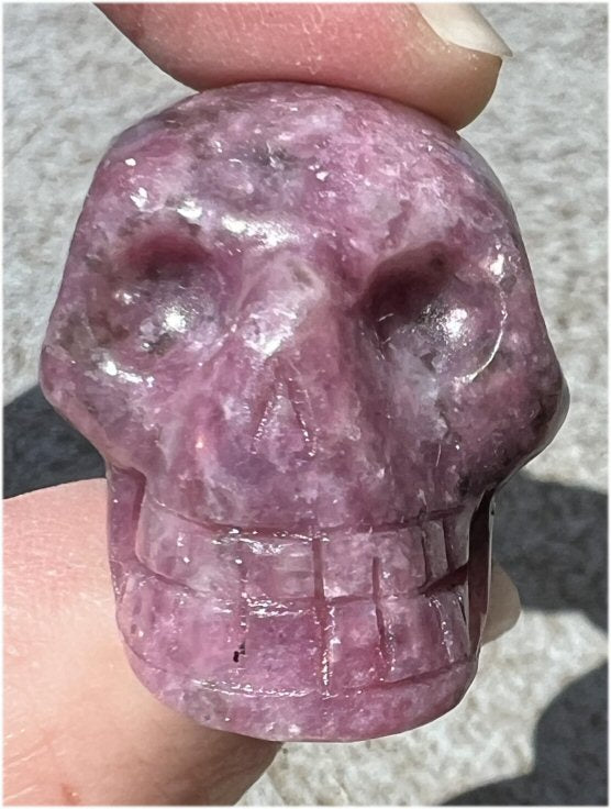 Small LEPIDOLITE Crystal Skull - AKA Lavenderine - Relaxation, Optimism