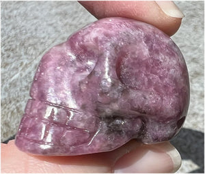 Small LEPIDOLITE Crystal Skull - AKA Lavenderine - Relaxation, Optimism