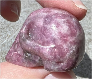 Small LEPIDOLITE Crystal Skull - AKA Lavenderine - Relaxation, Optimism